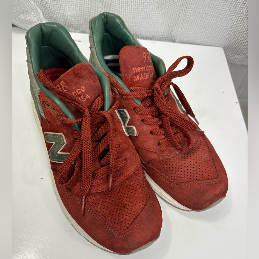New Balance 998 Concepts Boston City Rivalry Green and Red Sneakers, size 10
